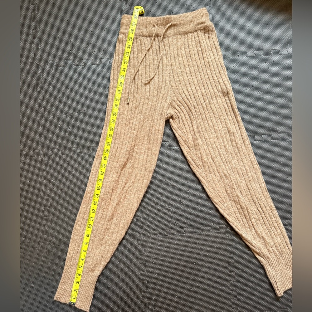 Free People Taupe Ribbed Knit Sweater Pants - Picture 6 of 8
